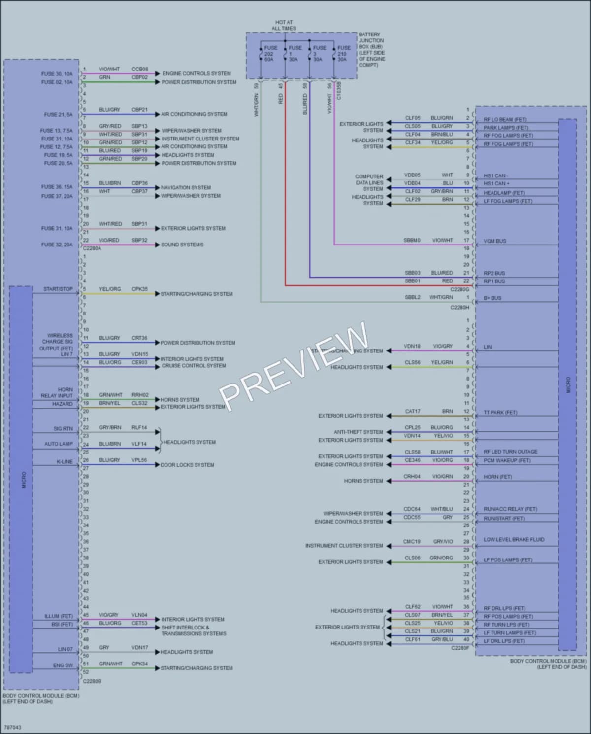 2022 Ford Bronco Body Control Modules wiring diagram preview