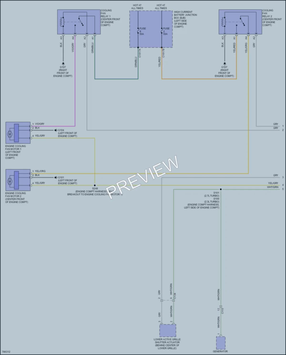 2022 Ford Bronco Cooling Fan wiring diagram preview