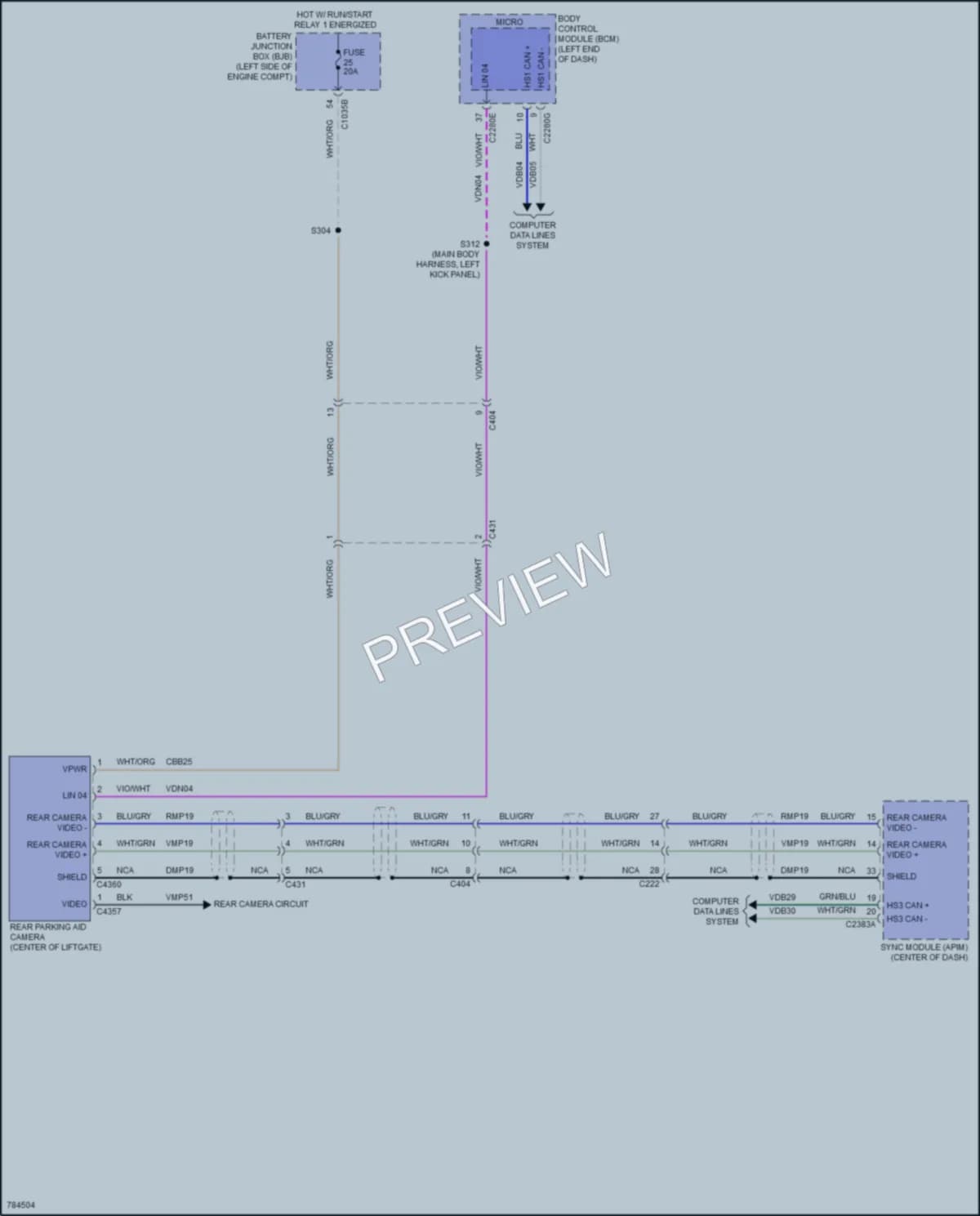 2022 Ford Bronco Navigation wiring diagram preview