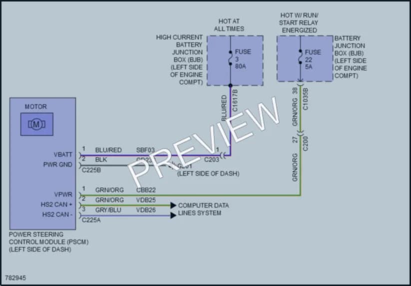 2022 Ford BroncoSport Electronic Power Steering wiring diagram preview
