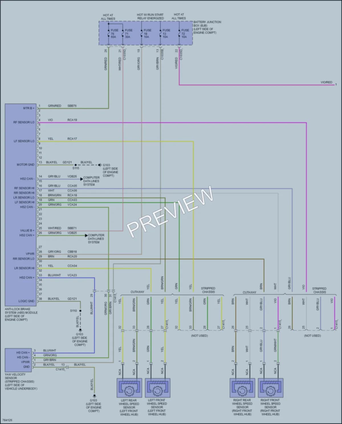 2022 Ford E350Econoline Anti Lock Brakes wiring diagram preview