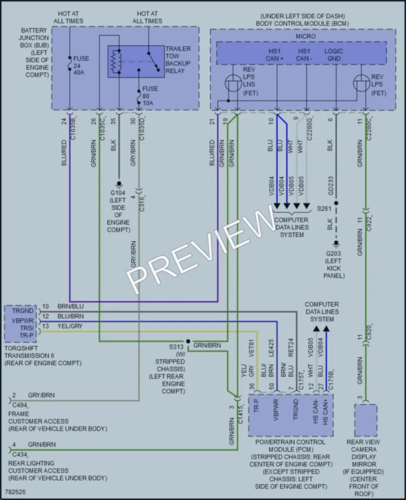 2022 Ford E350Econoline Exterior Lights wiring diagram preview