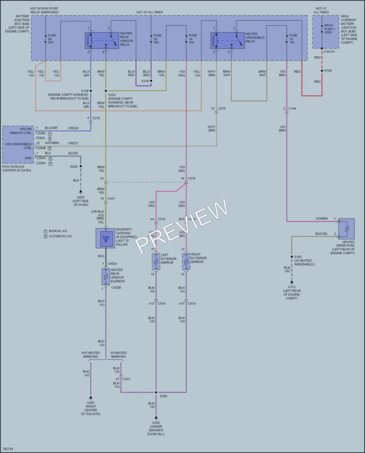 2022 Ford EcoSport Defoggers wiring diagram preview