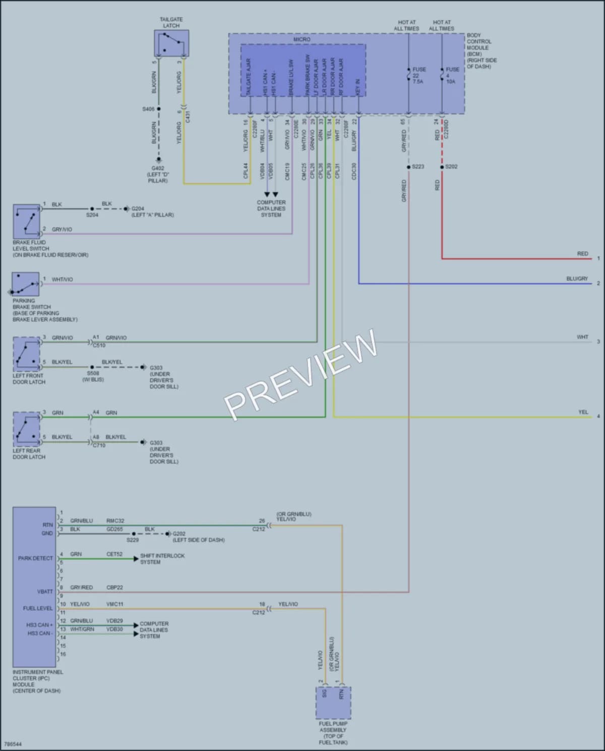 2022 Ford EcoSport Instrument Cluster wiring diagram preview