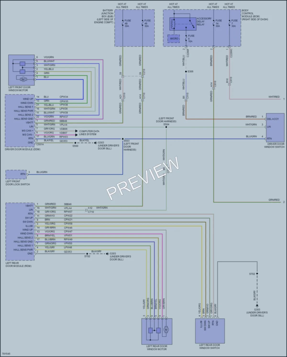 2022 Ford EcoSport Power Windows wiring diagram preview