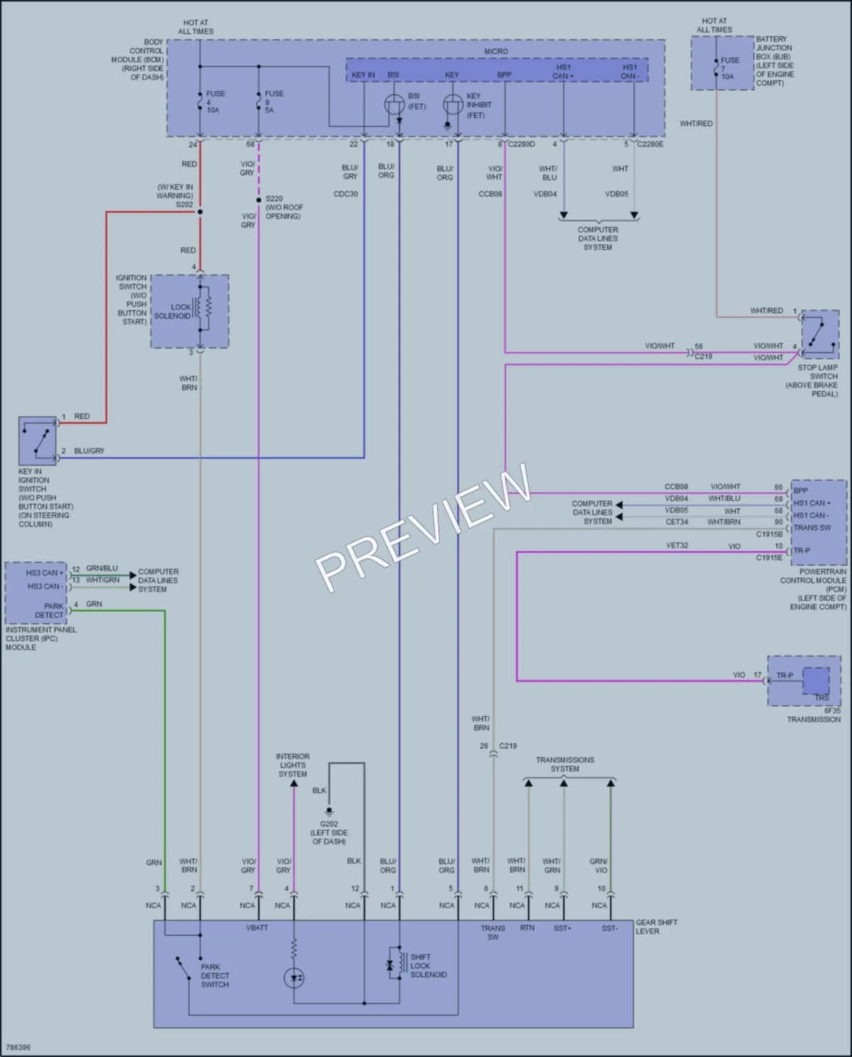 2022 Ford EcoSport Shift Interlock wiring diagram preview