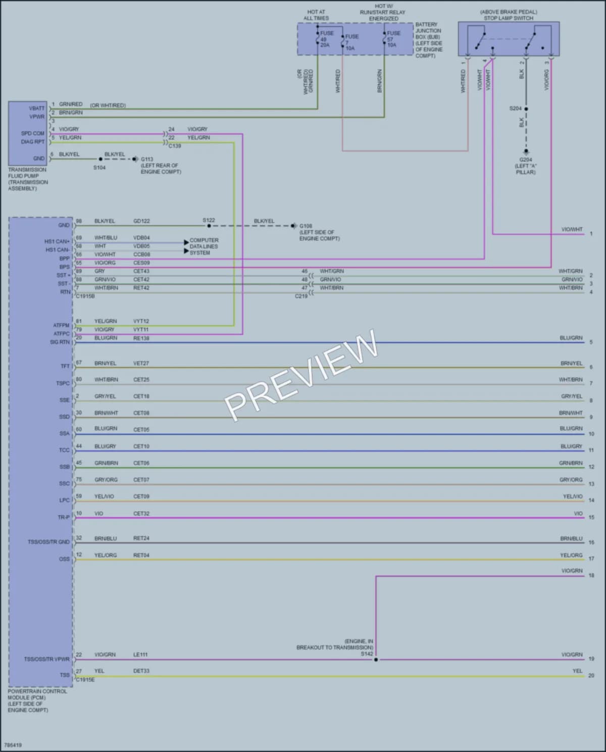 2022 Ford EcoSport Transmission wiring diagram preview