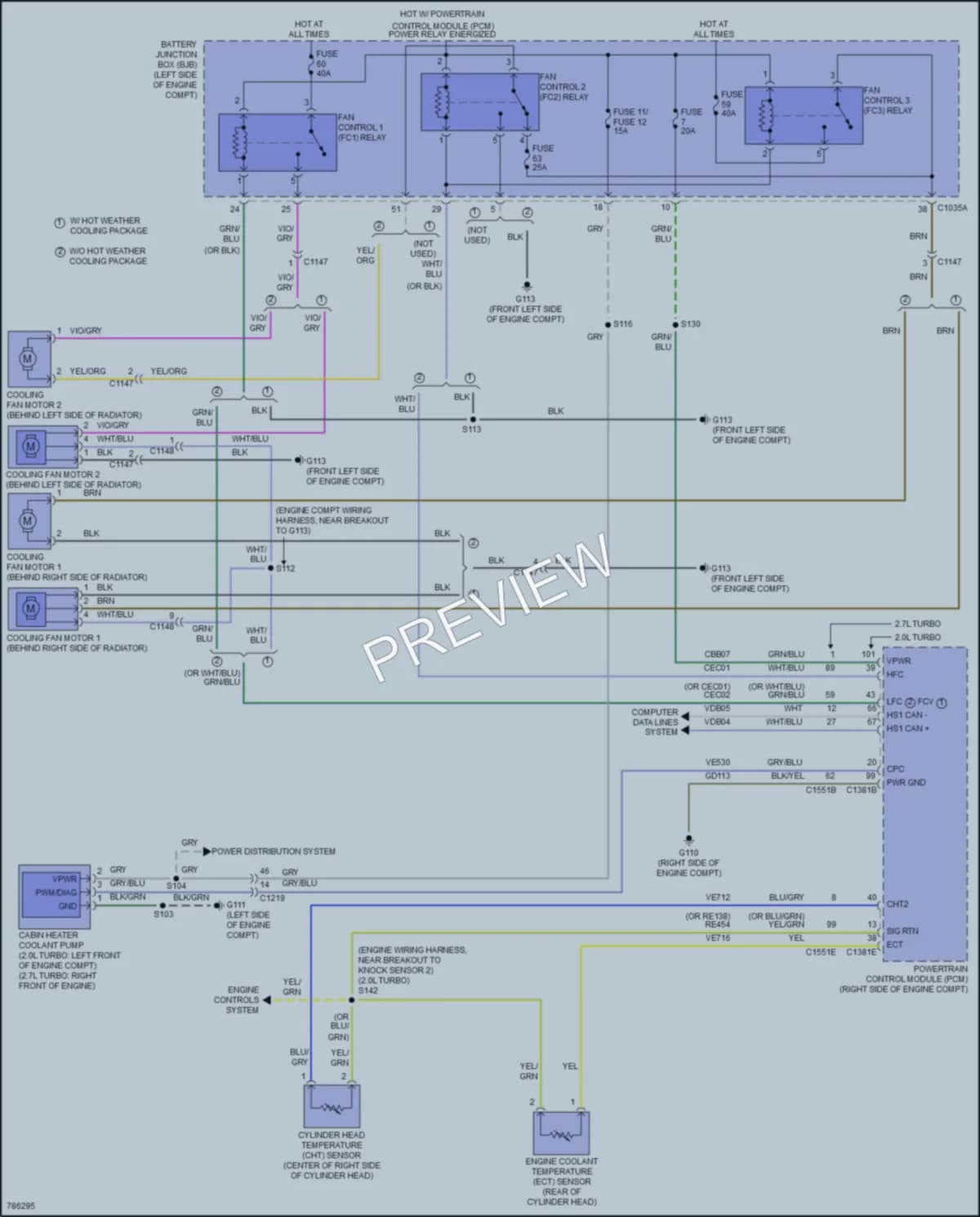 2022 Ford Edge Cooling Fan wiring diagram preview