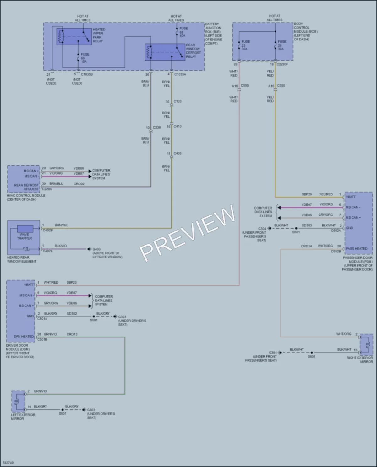2022 Ford Edge Defoggers wiring diagram preview