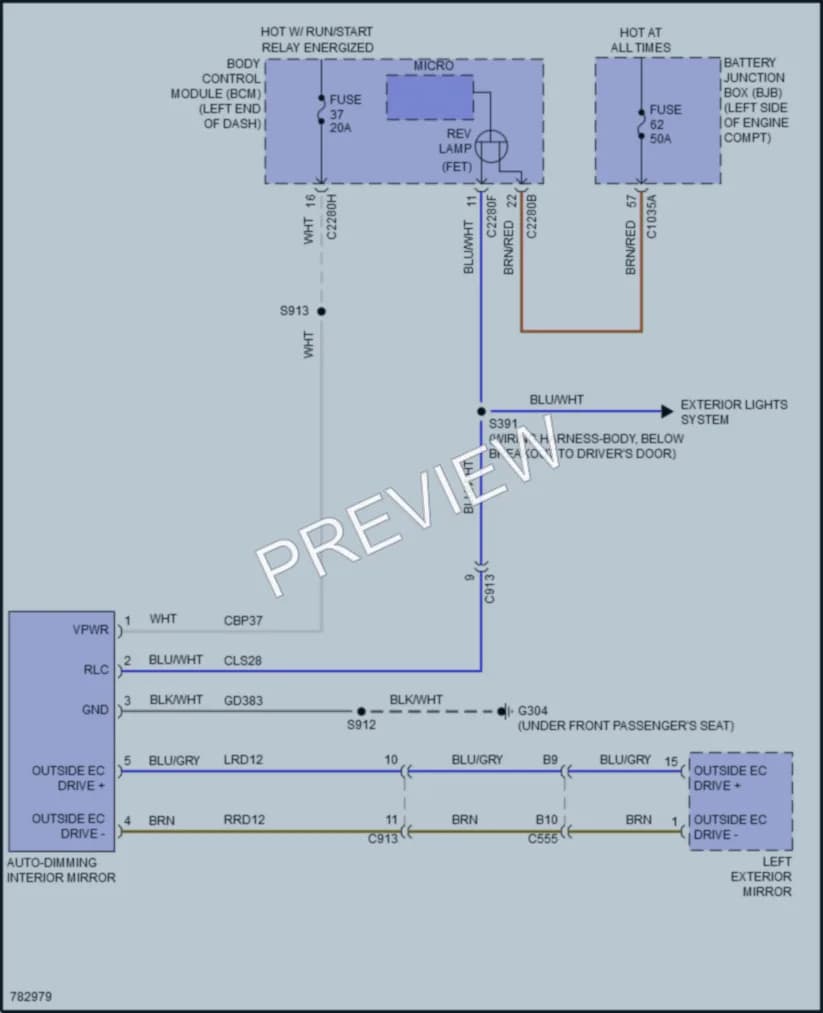 2022 Ford Edge Power Mirrors wiring diagram preview