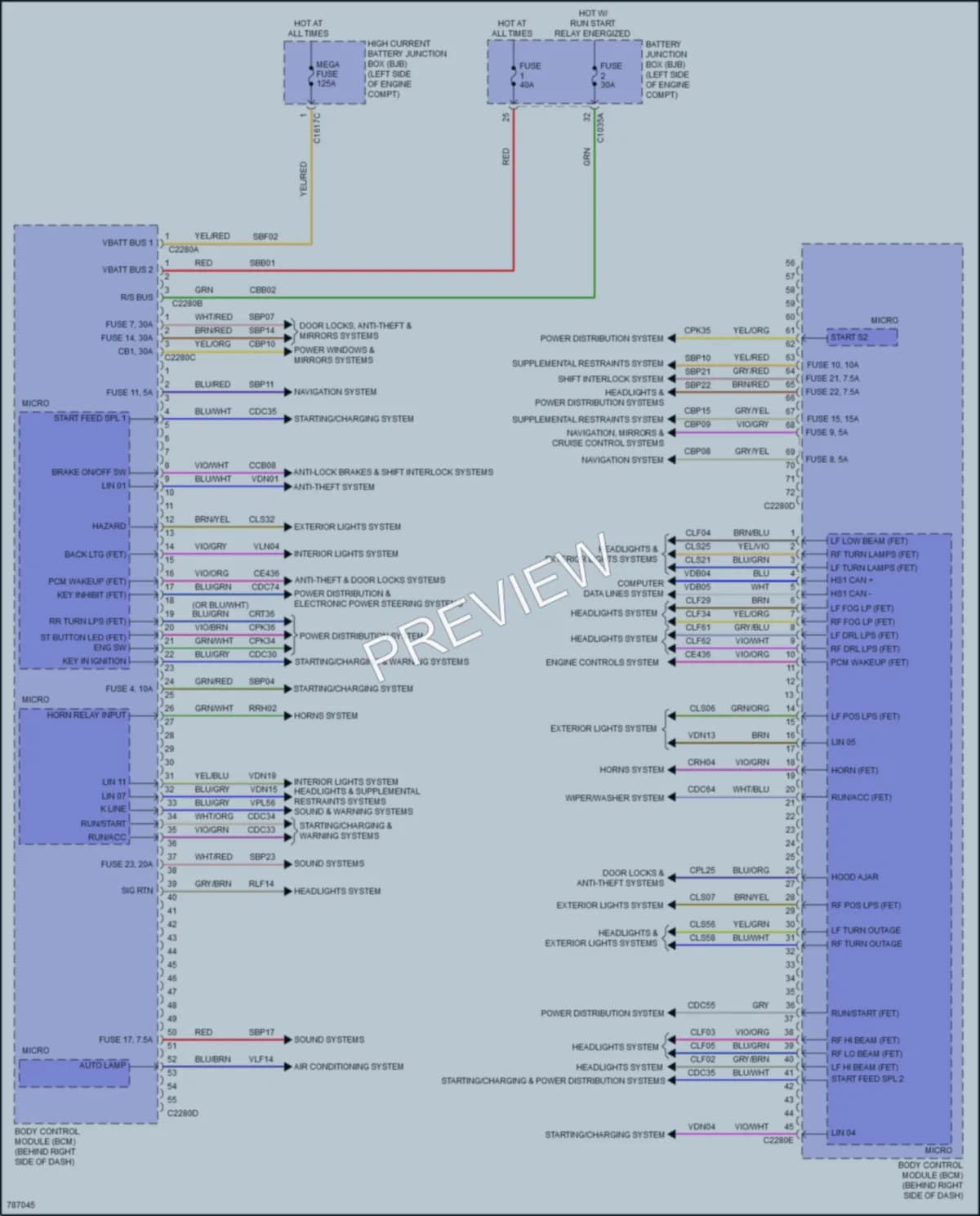 2022 Ford Escape Body Control Modules wiring diagram preview