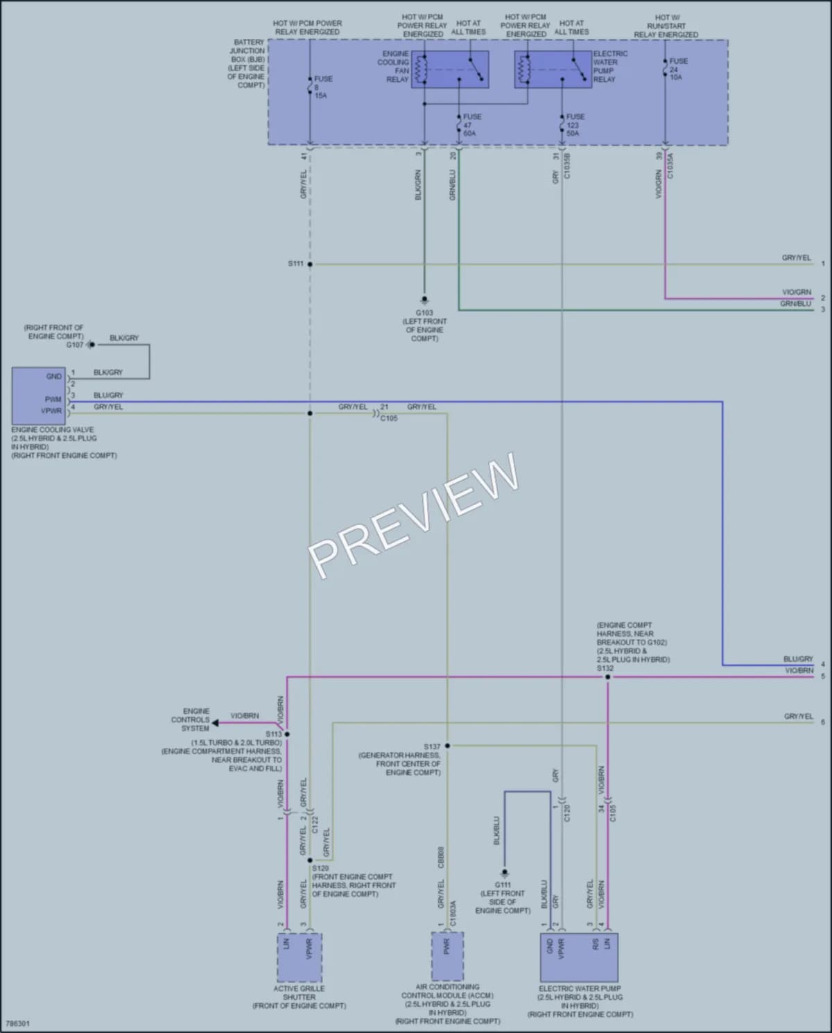 2022 Ford Escape Cooling Fan wiring diagram preview