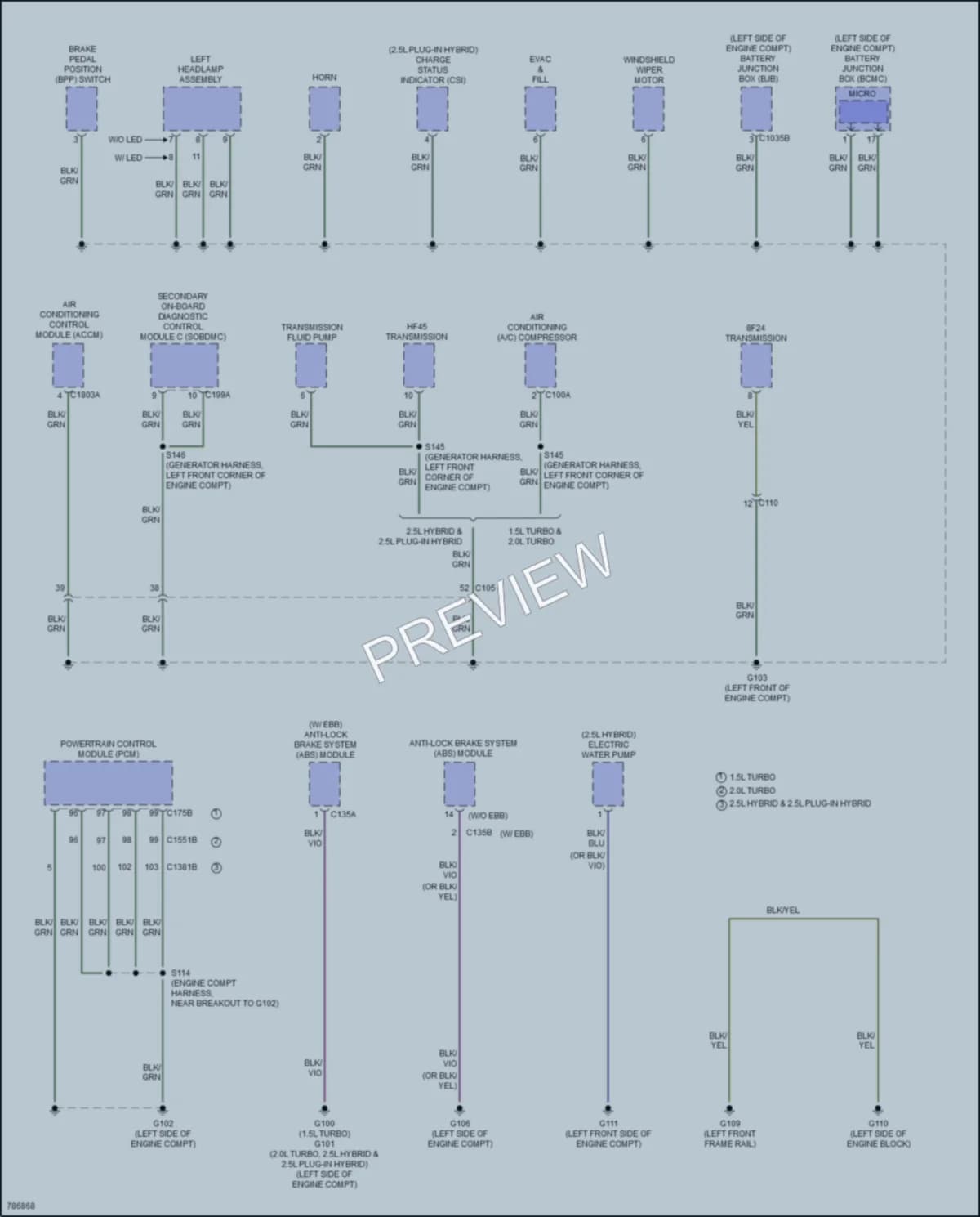 2022 Ford Escape Ground Distribution wiring diagram preview