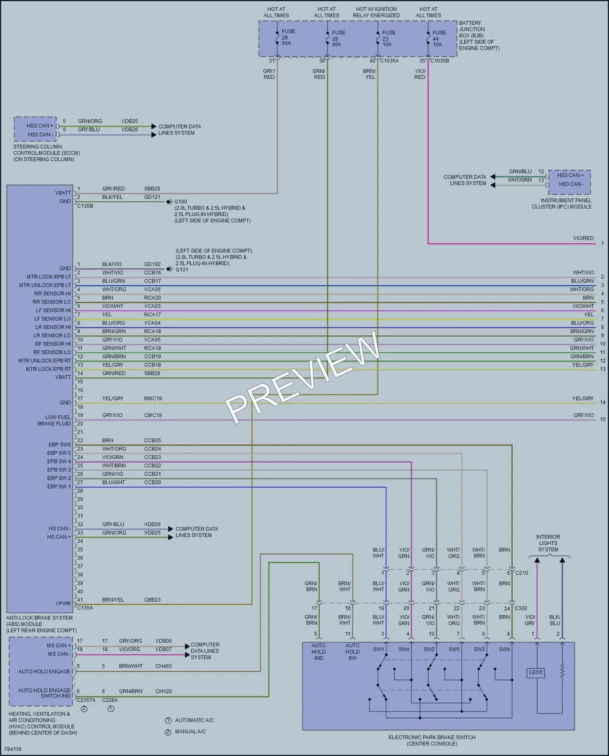 2022 Ford EscapeHybrid Anti Lock Brakes wiring diagram preview