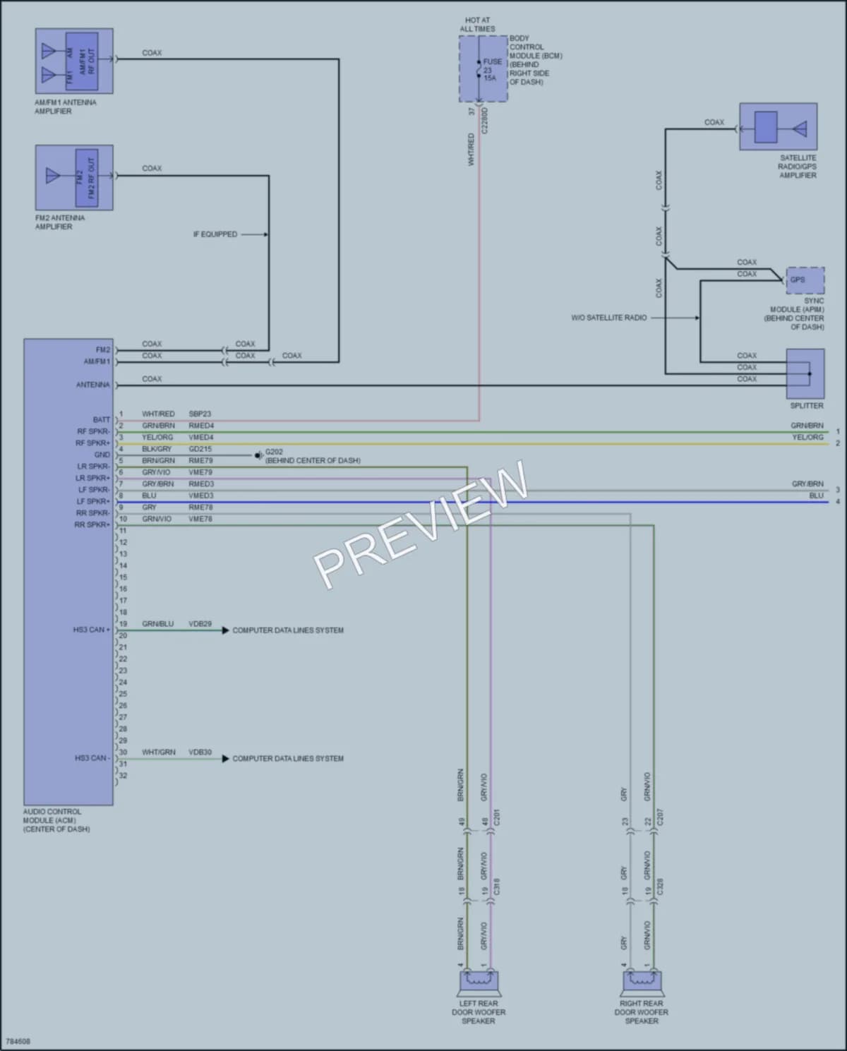 2022 Ford EscapeHybrid Radio wiring diagram preview