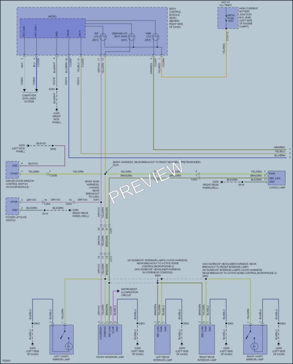 2022 Ford EscapePlugIn Interior Lights wiring diagram preview