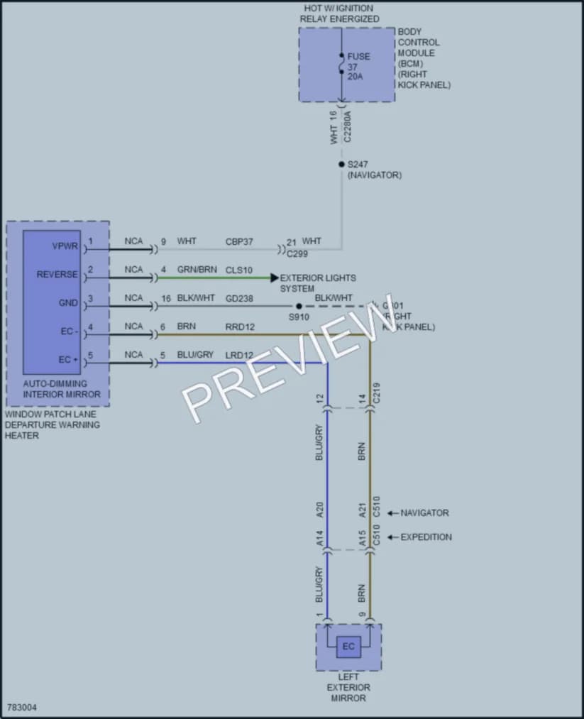 2022 Ford ExpeditionMAX Power Mirrors wiring diagram preview