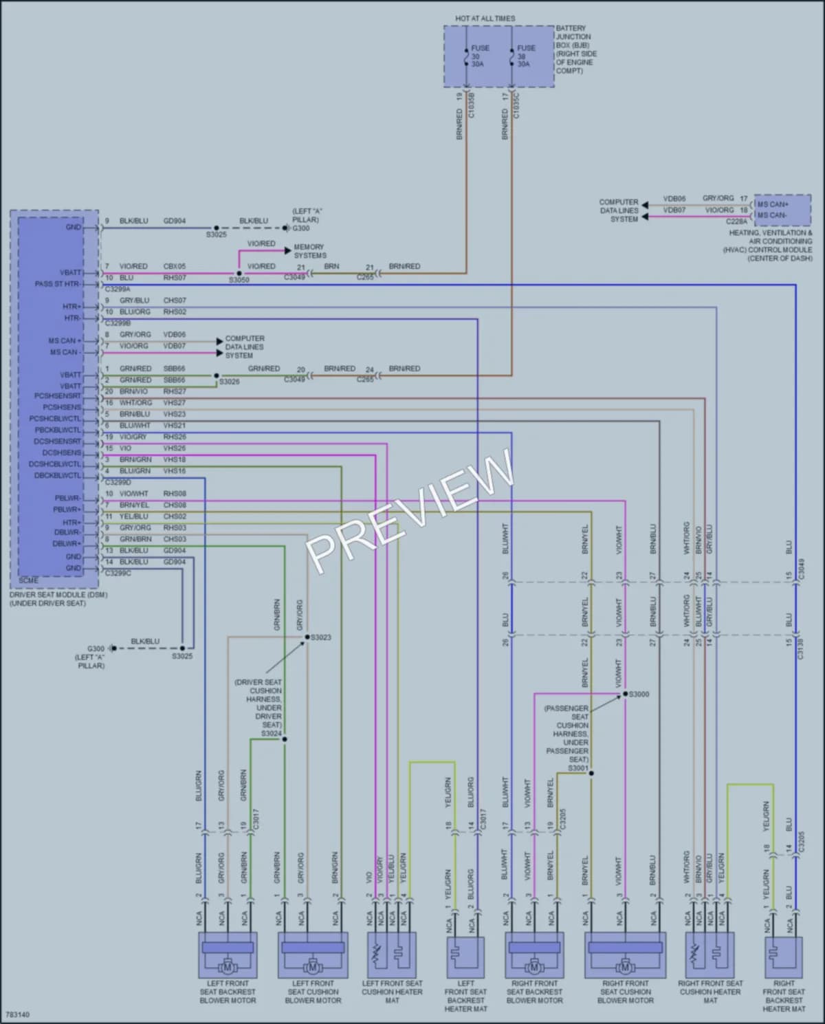 2022 Ford ExpeditionMAX Power Seats wiring diagram preview