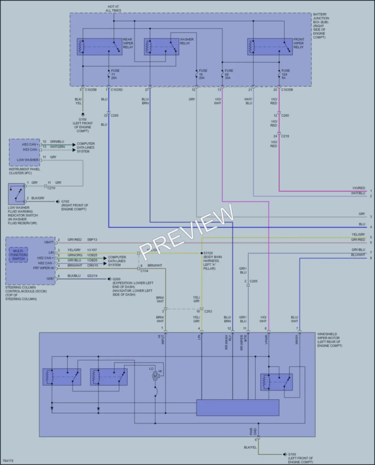 2022 Ford ExpeditionMAX Wiper Washer wiring diagram preview