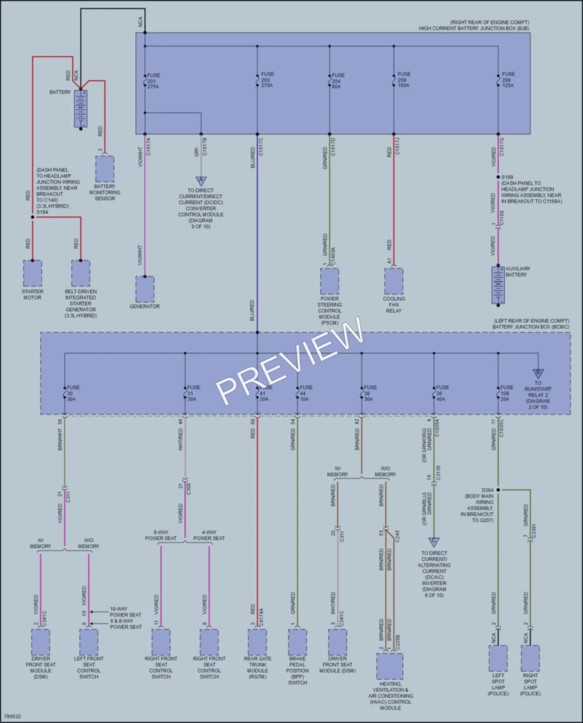 2022 Ford Explorer Power Distribution wiring diagram preview