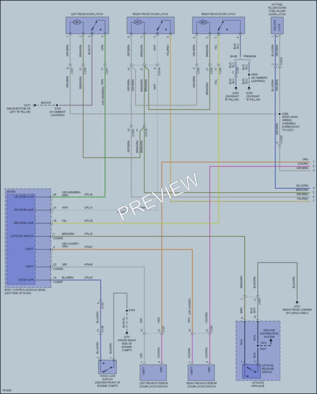 2022 Ford Explorer Power Door Locks wiring diagram preview