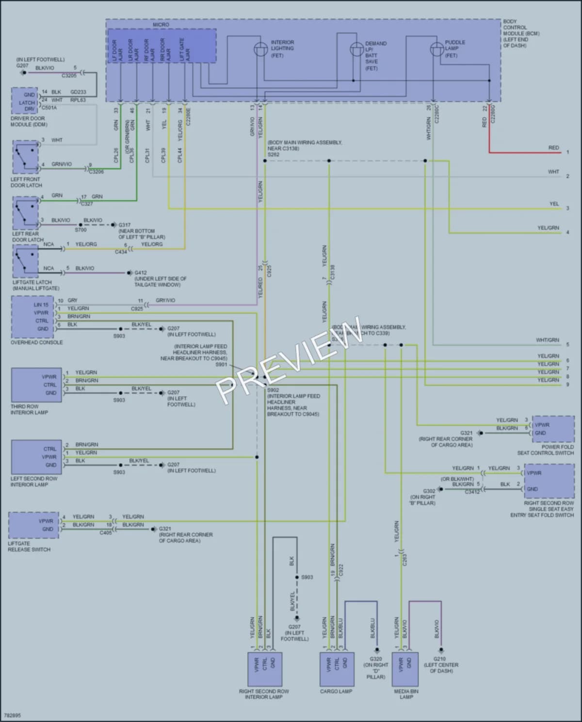 2022 Ford ExplorerHybrid Interior Lights wiring diagram preview