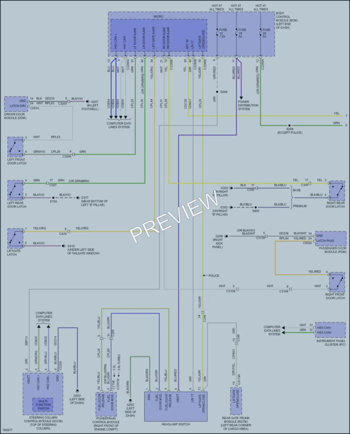 2022 Ford ExplorerHybrid Warning Systems wiring diagram preview
