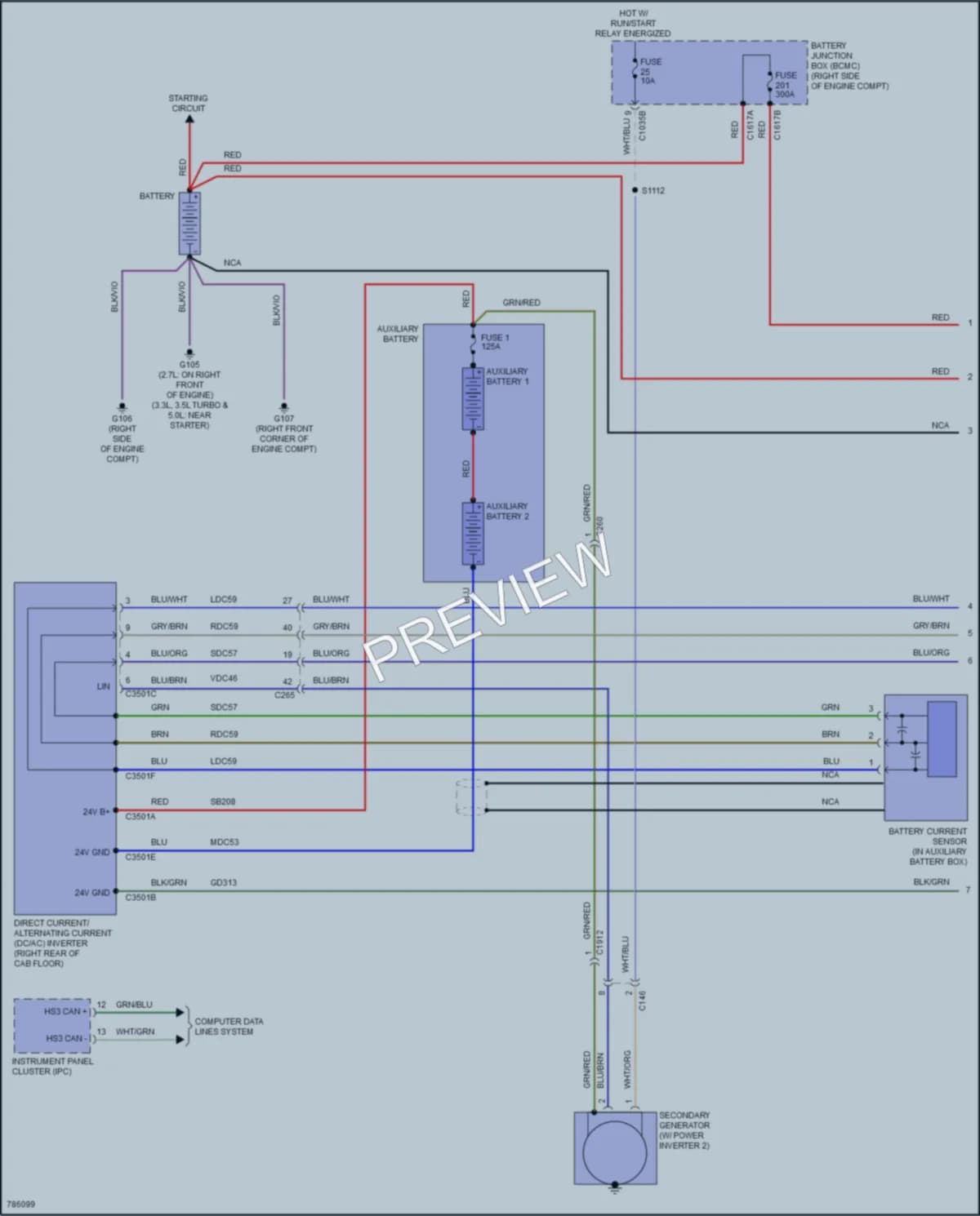 2022 Ford F150 Starting Charging wiring diagram preview