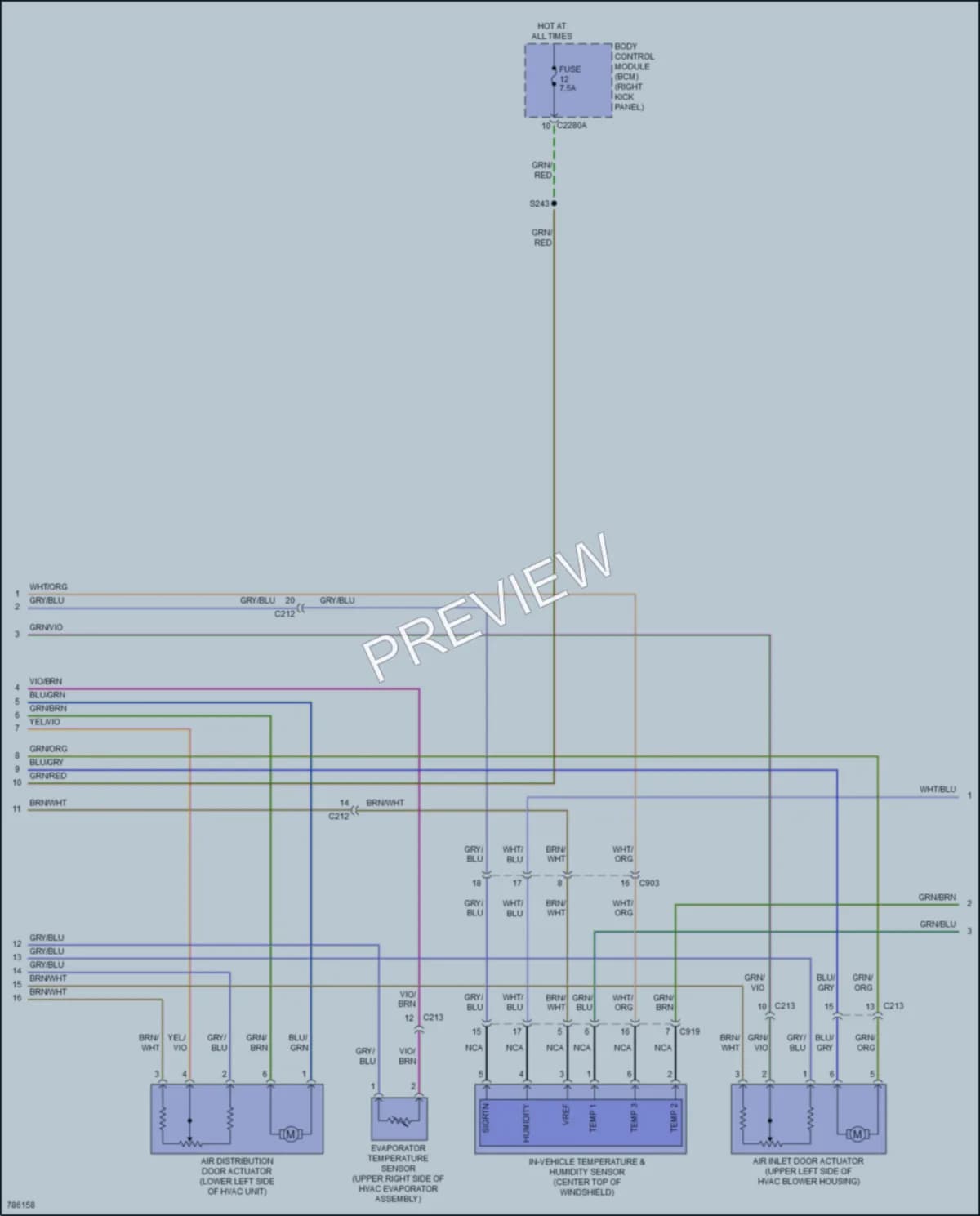 2022 Ford F150Hybrid Air Conditioning wiring diagram preview