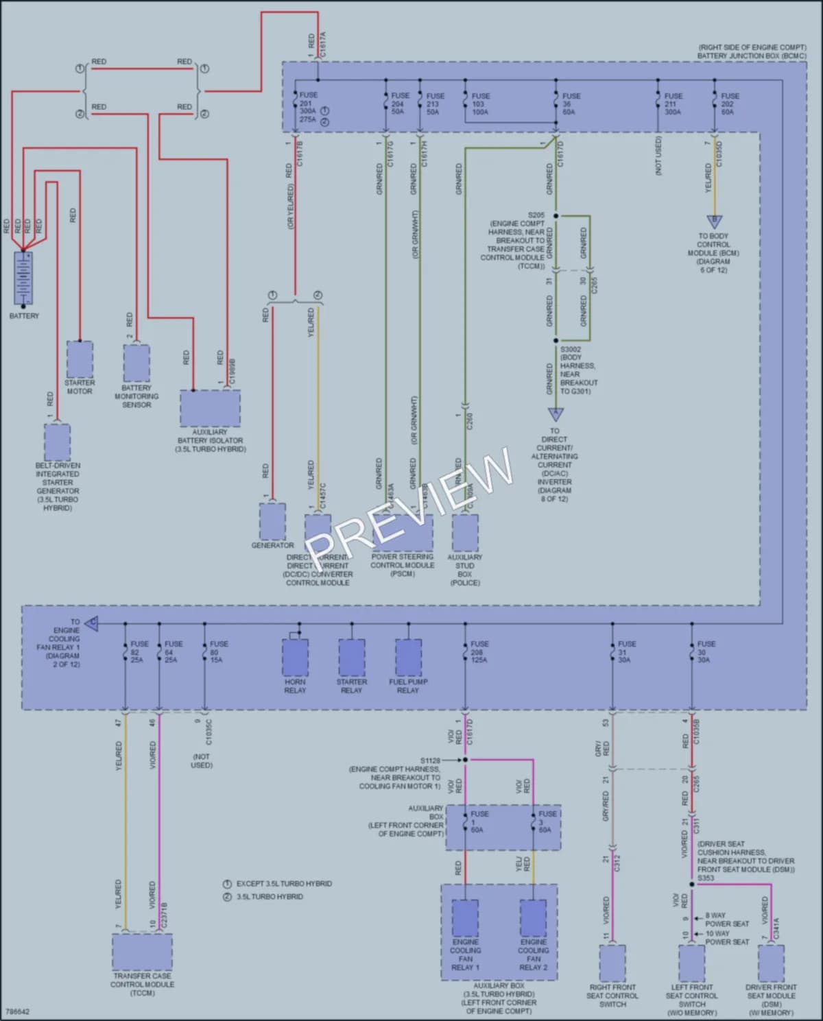 2022 Ford F150Hybrid Power Distribution wiring diagram preview