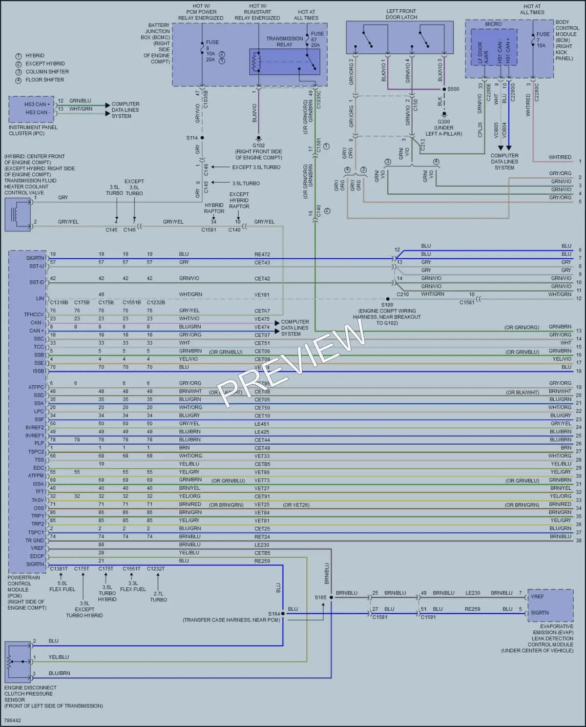 2022 Ford F150Hybrid Transmission wiring diagram preview