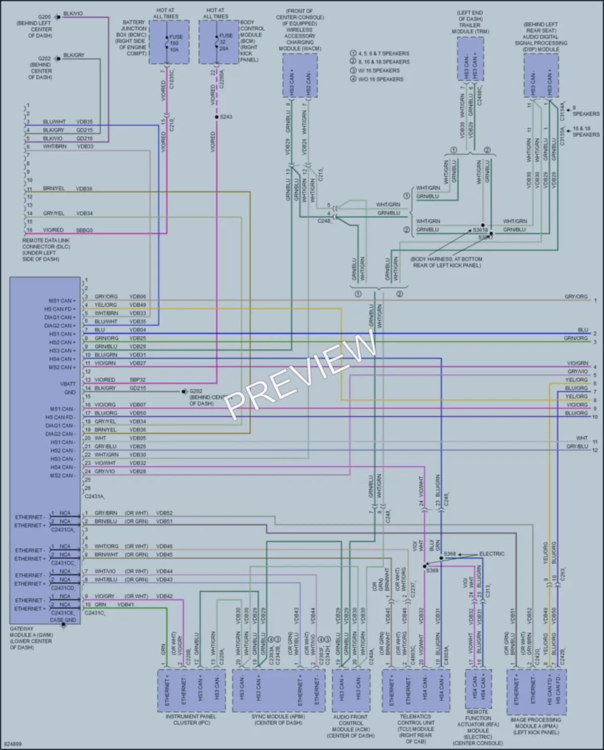 2022 Ford F150Lightning Computer Data Lines wiring diagram preview