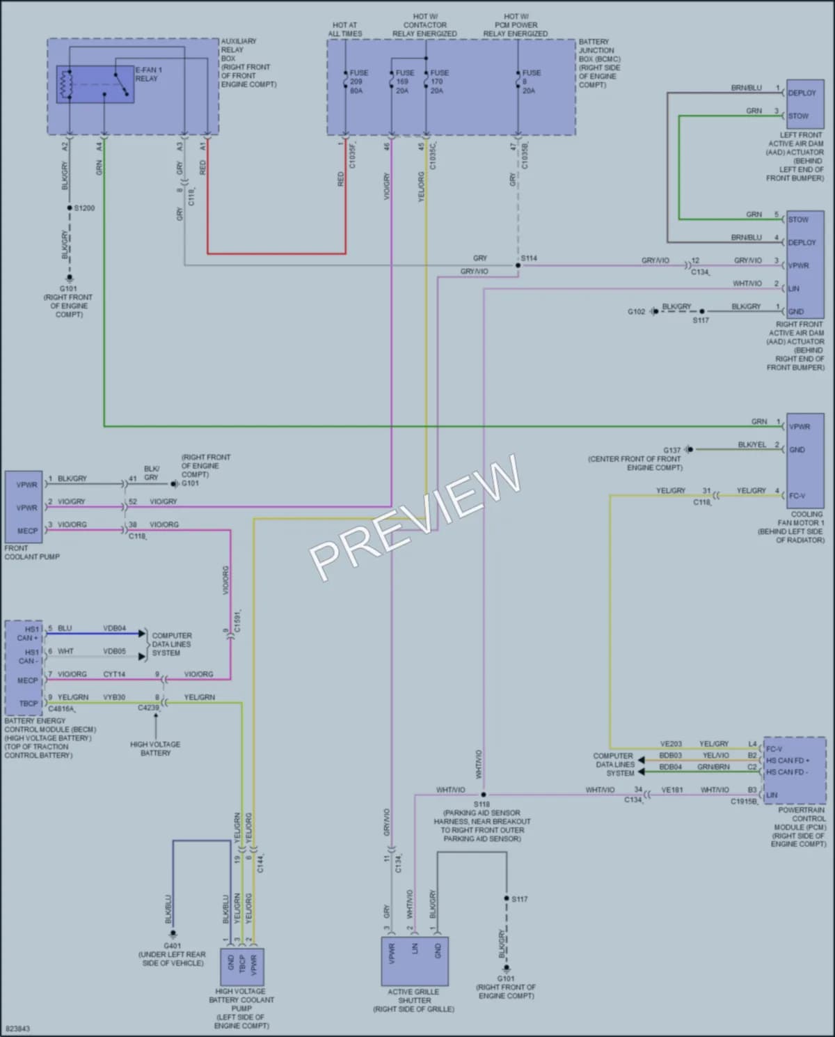 2022 Ford F150Lightning Cooling Fan wiring diagram preview