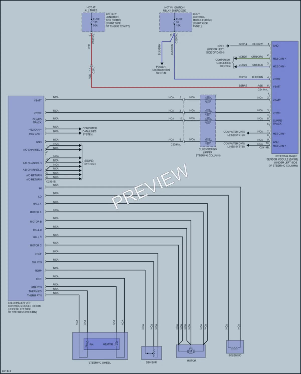 2022 Ford F150Lightning Electronic Power Steering wiring diagram preview