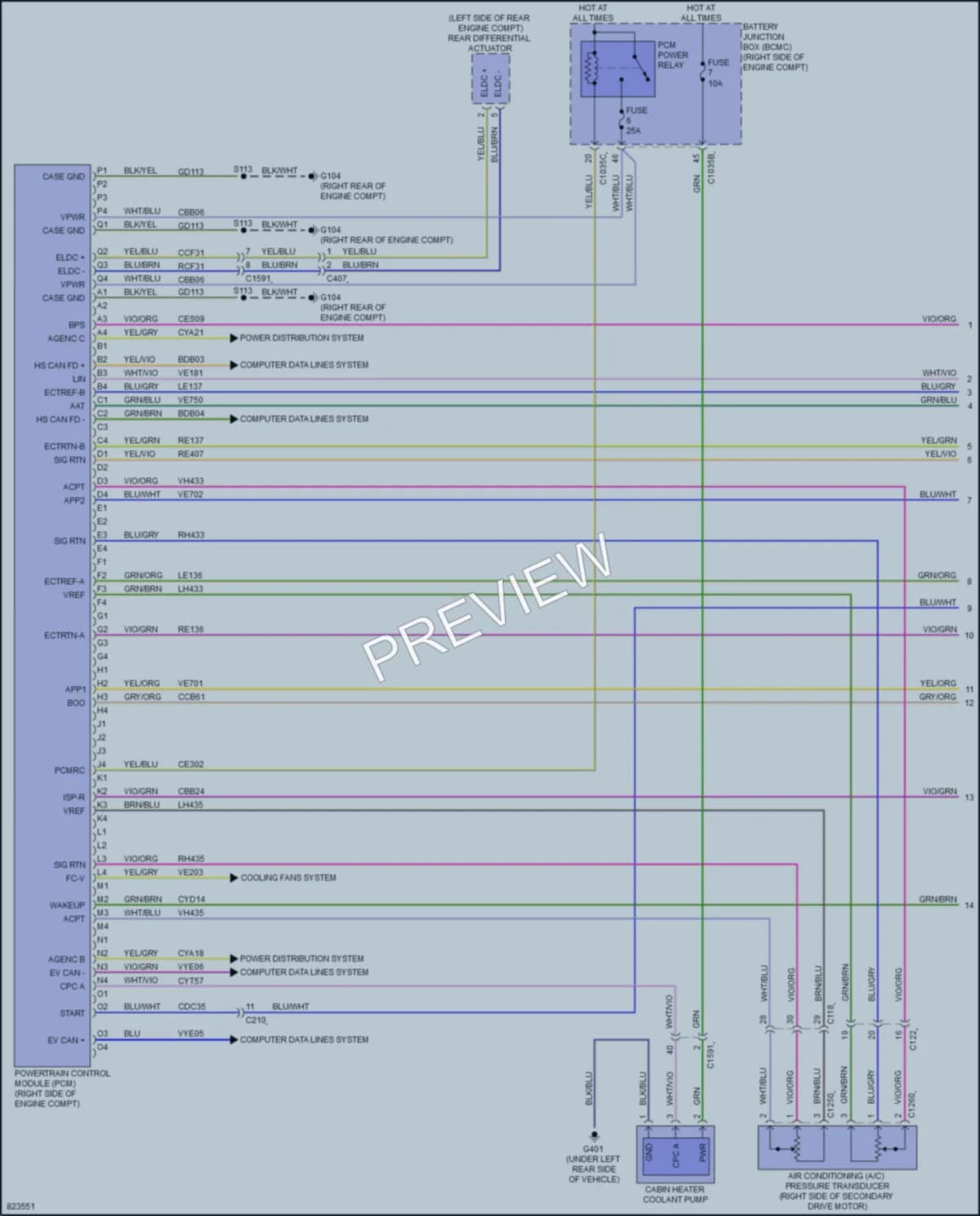 2022 Ford F150Lightning Engine Performance wiring diagram preview