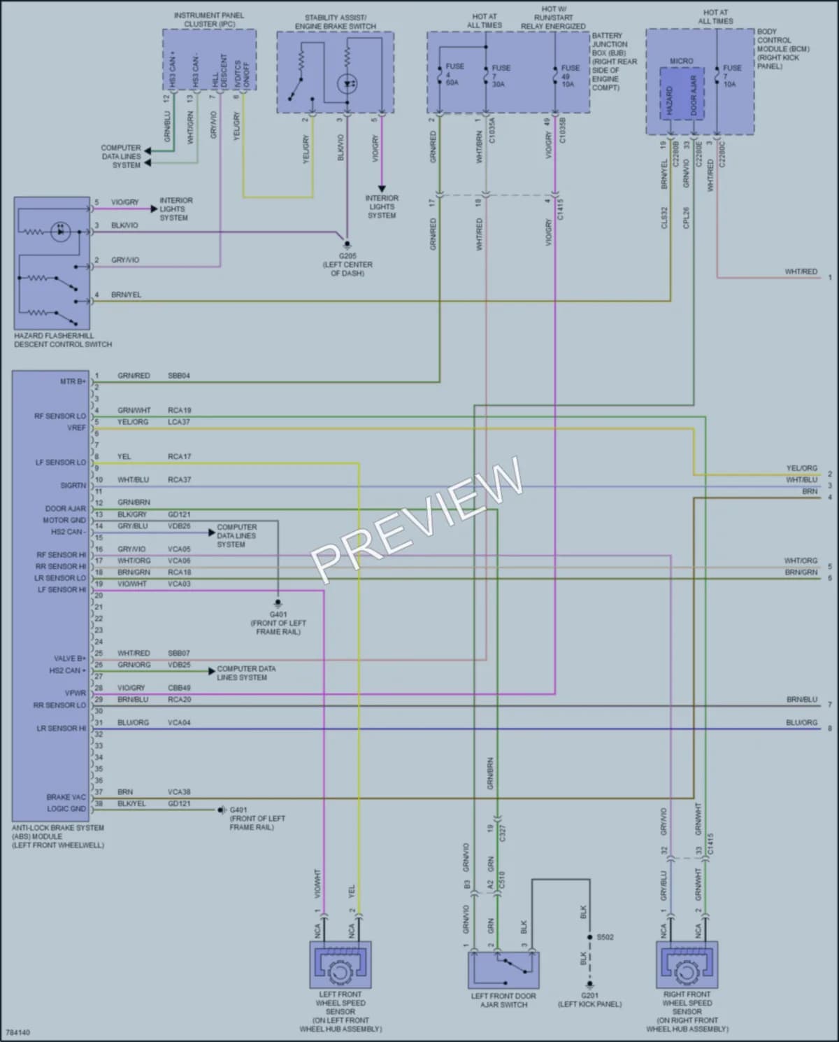 2022 Ford F250SuperDuty Anti Lock Brakes wiring diagram preview
