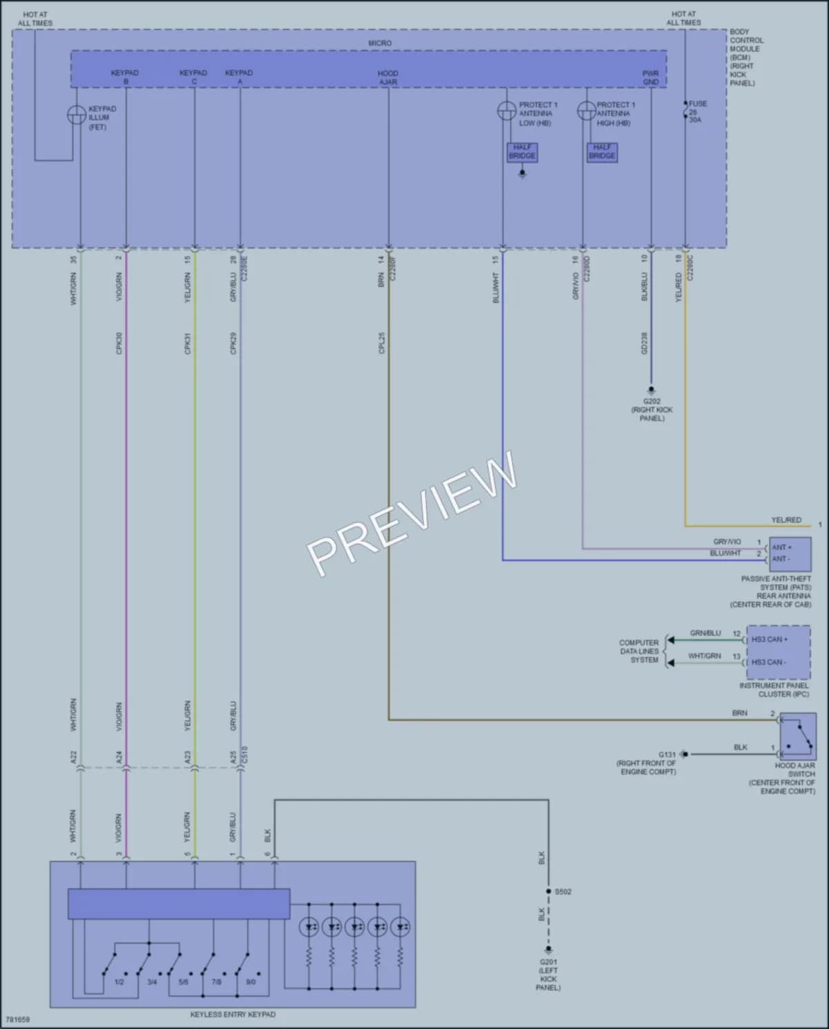 2022 Ford F250SuperDuty Power Door Locks wiring diagram preview