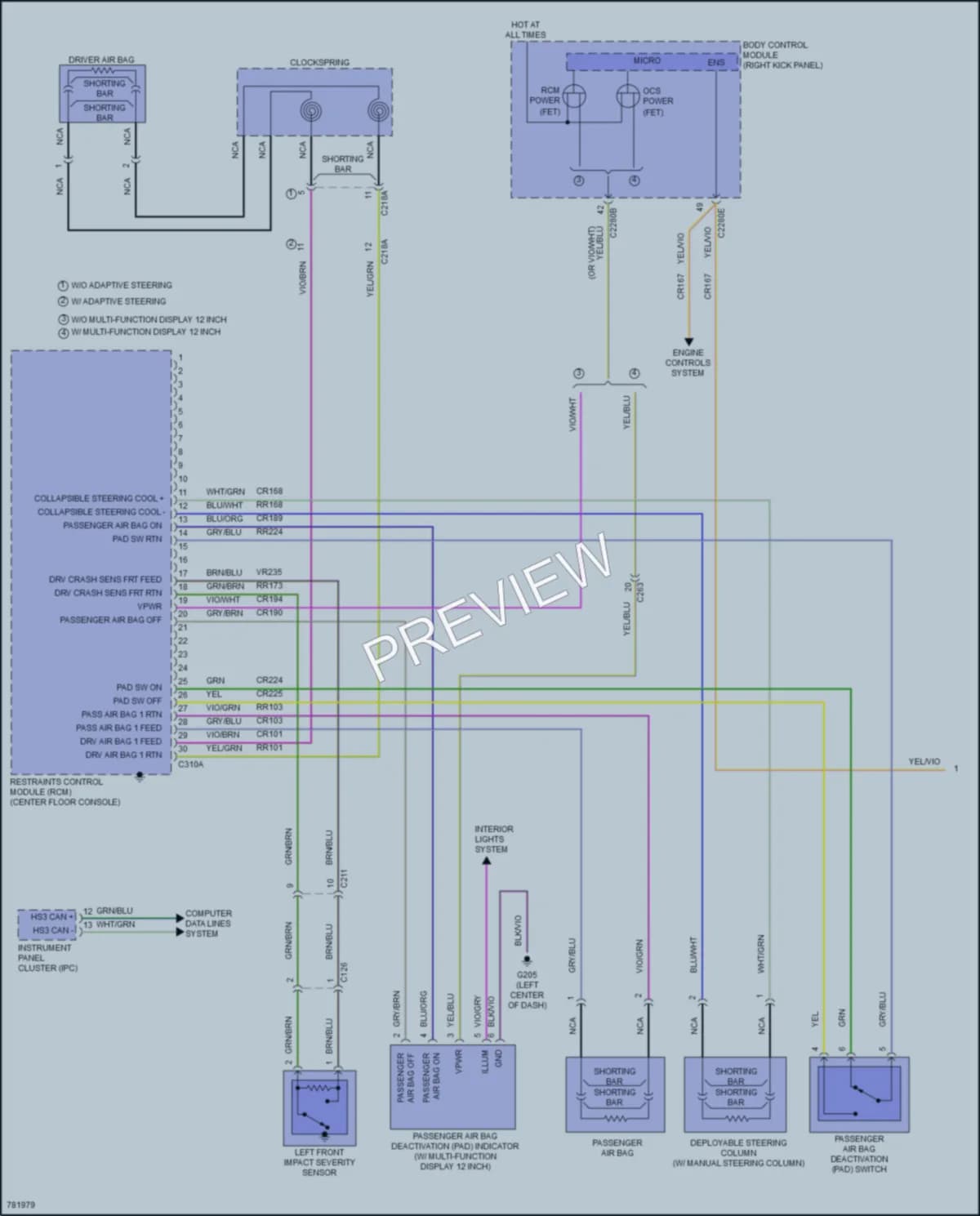 2022 Ford F350SuperDuty Supplemental Restraints wiring diagram preview