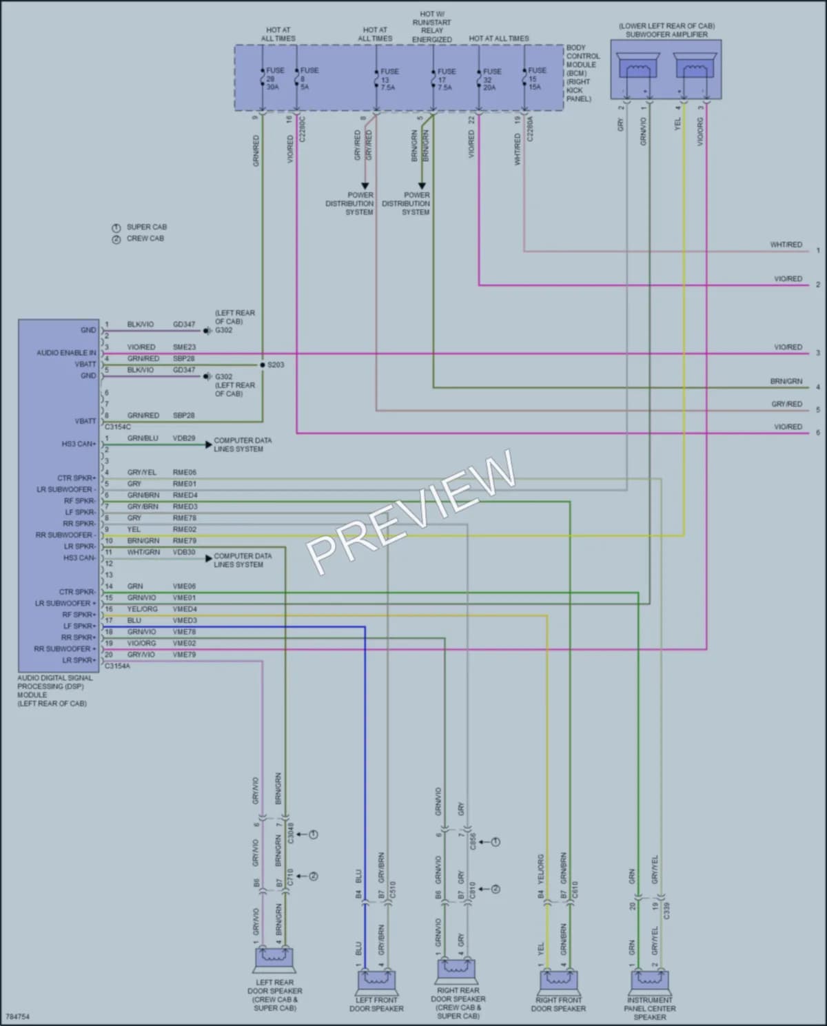 2022 Ford F450SuperDuty Radio wiring diagram preview