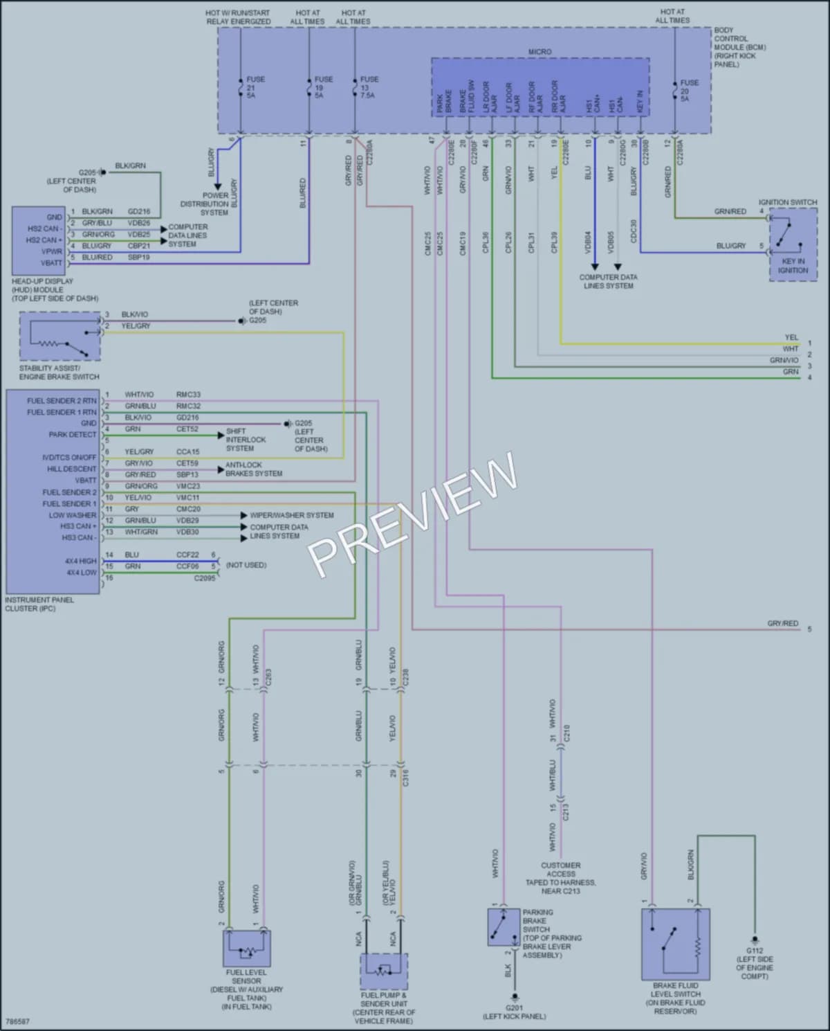 2022 Ford F550ChsCab Instrument Cluster wiring diagram preview