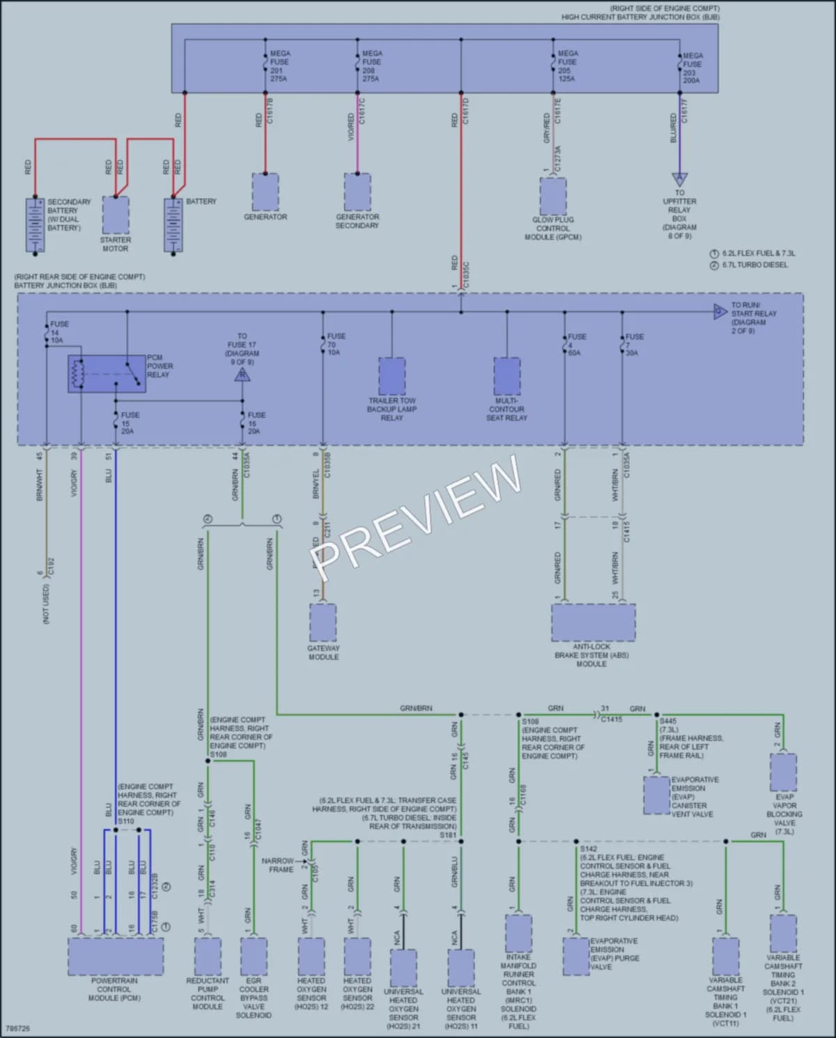 2022 Ford F550ChsCab Power Distribution wiring diagram preview