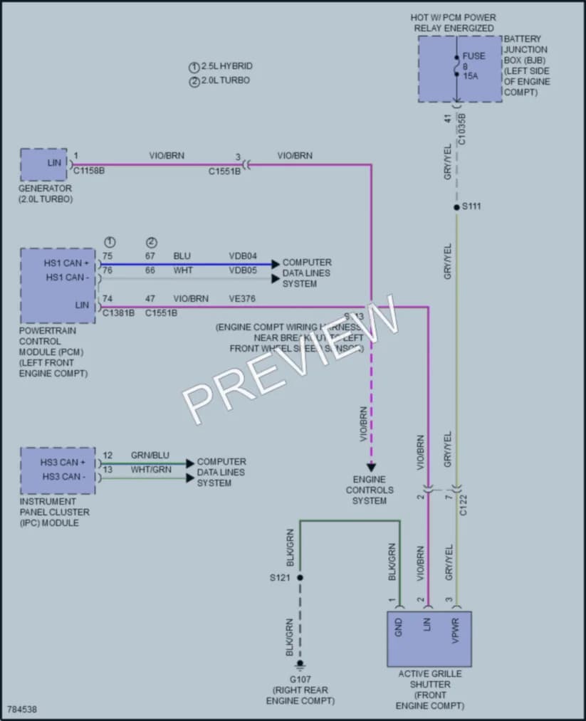 2022 Ford MaverickHybrid Active Bodyworks wiring diagram preview