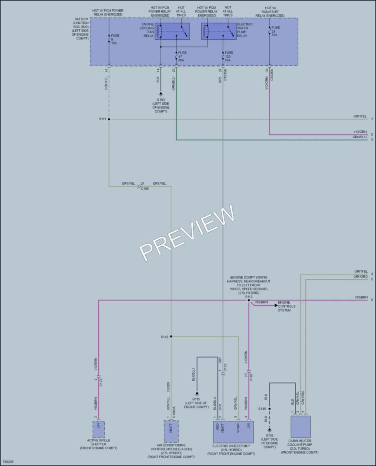 2022 Ford MaverickHybrid Cooling Fan wiring diagram preview