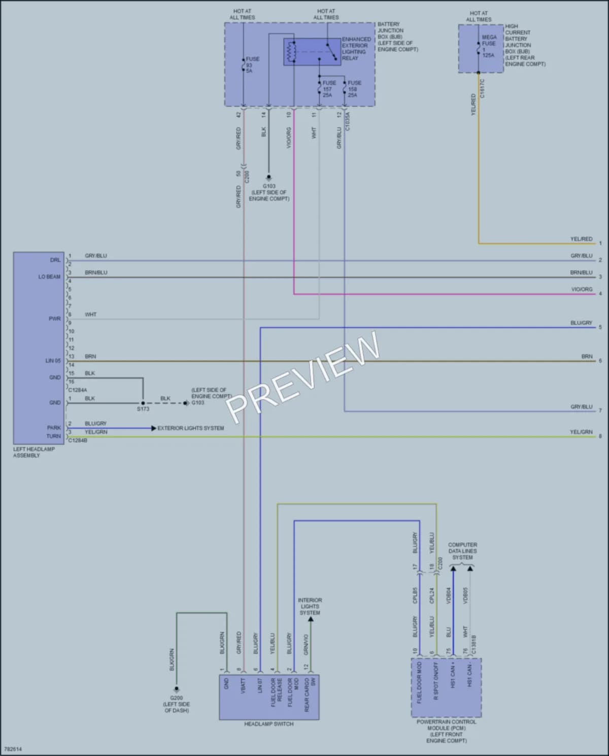 2022 Ford MaverickHybrid Headlights wiring diagram preview