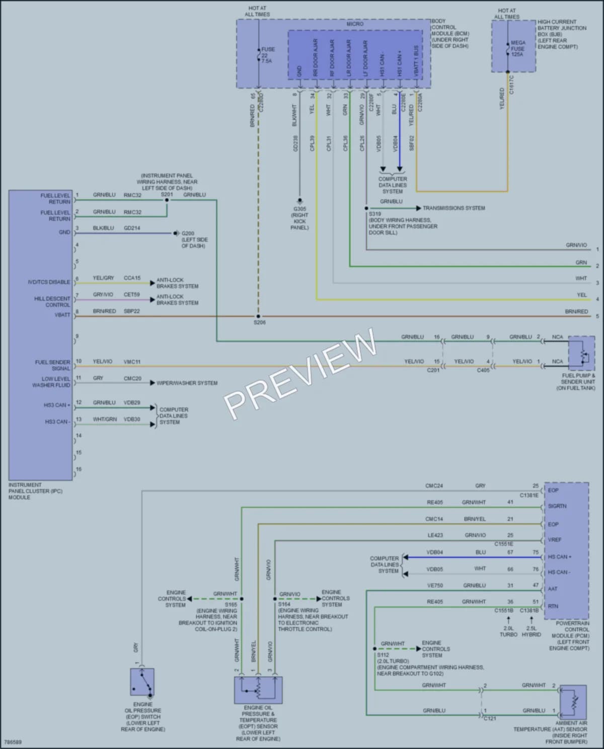 2022 Ford MaverickHybrid Instrument Cluster wiring diagram preview