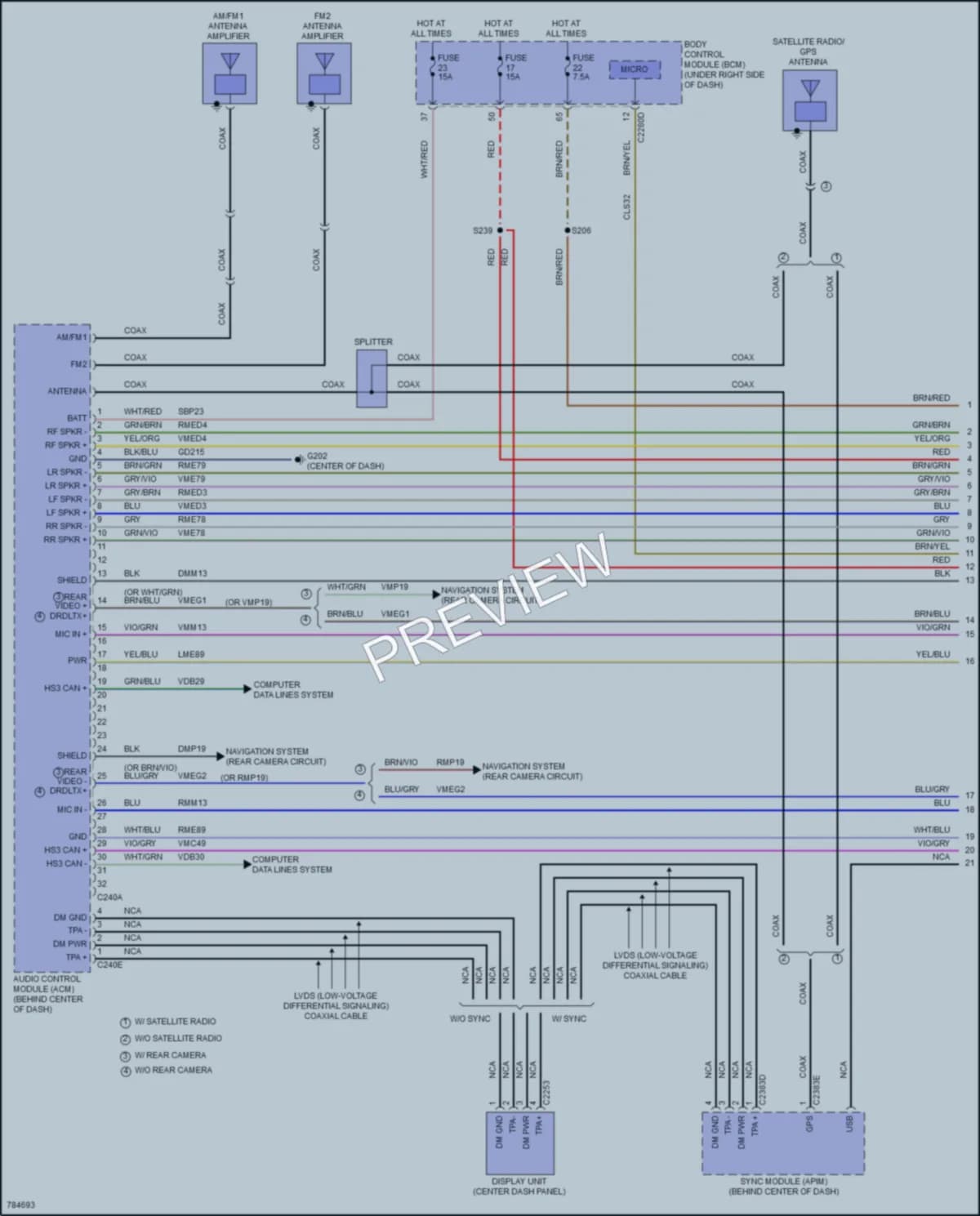 2022 Ford MaverickHybrid Radio wiring diagram preview
