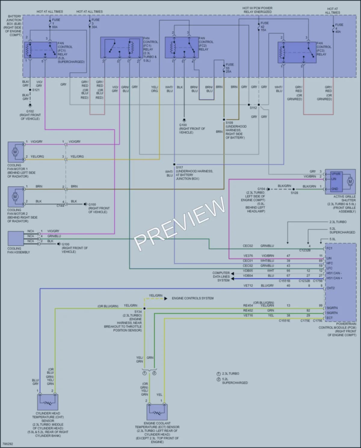 2022 Ford Mustang Cooling Fan wiring diagram preview