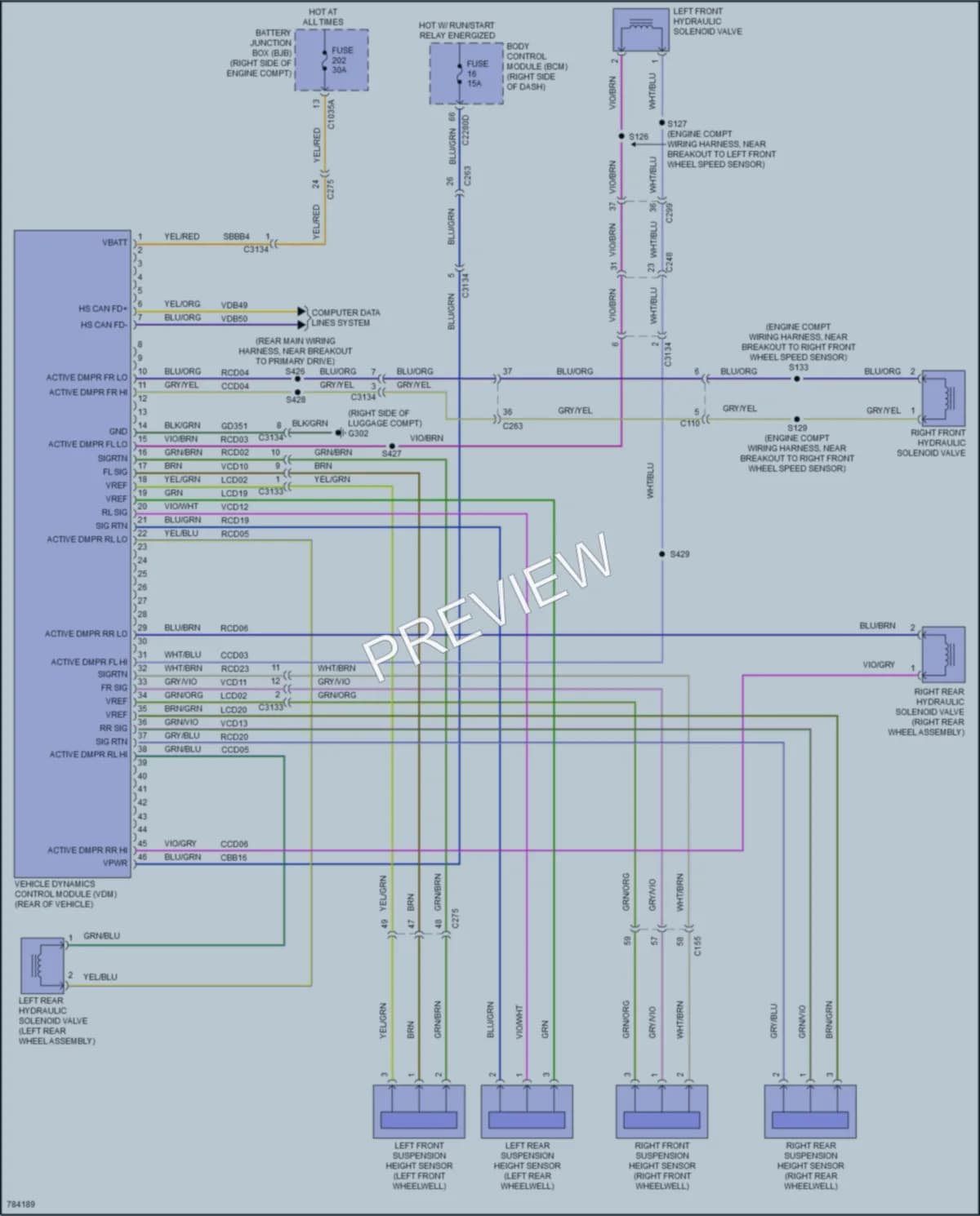 2022 Ford MustangMachE Electronic Suspension wiring diagram preview