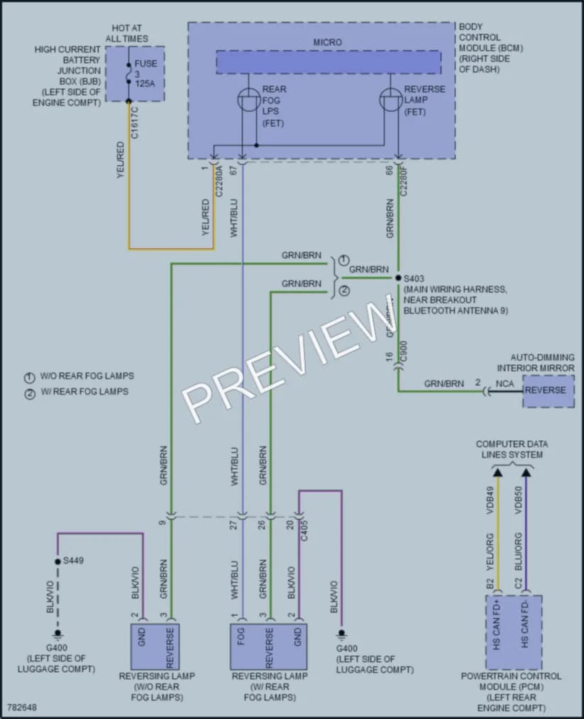 2022 Ford MustangMachE Exterior Lights wiring diagram preview