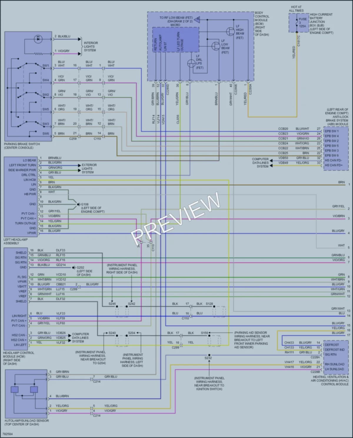 2022 Ford MustangMachE Headlights wiring diagram preview